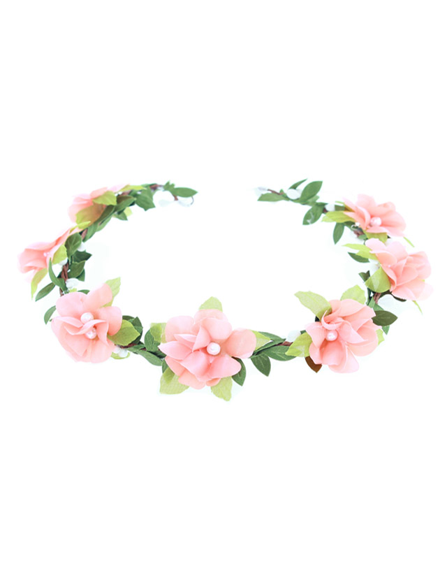 Lola Floral Crown in Peach